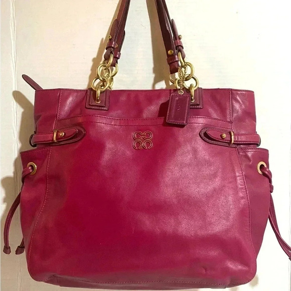 Coach pink leather satchel handbag - Picture 1 of 11